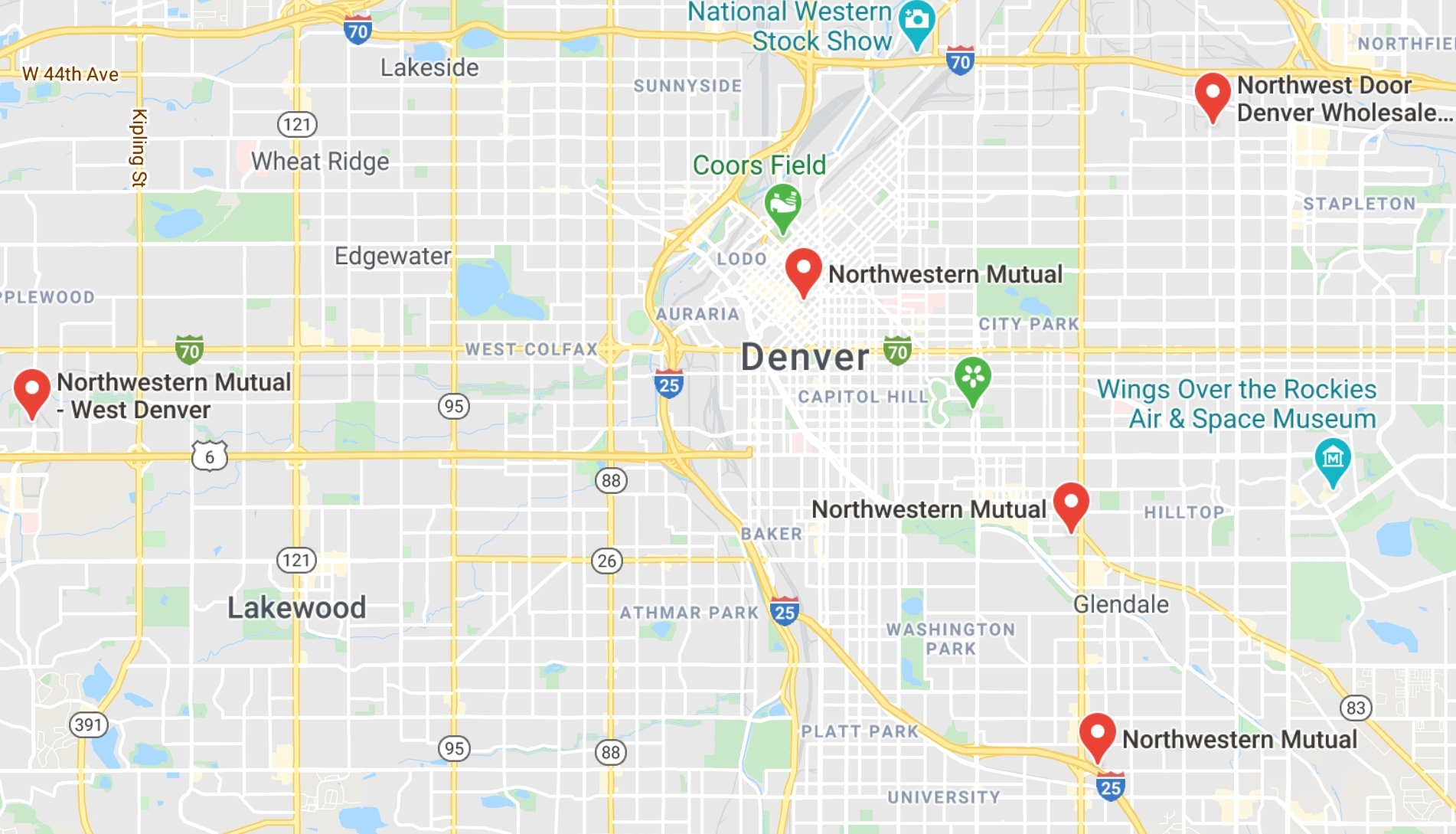 Northwestern-Denver-Map